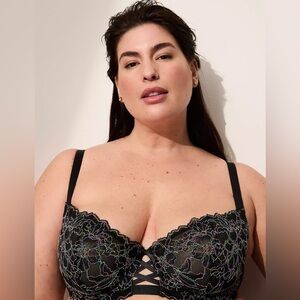 Cacique Rainbow Lace Unlined Underwire Balconette Bra 42F